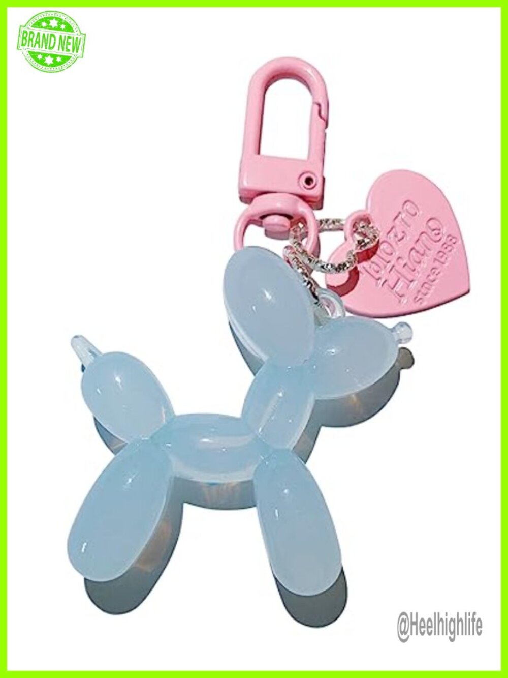 Cute Jelly Balloon Dog Keychain Epoxy Resin Bag Charm Purse Accessory Key Ring